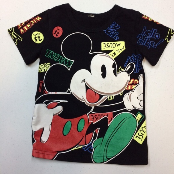 Youth Black Mickey Mouse Disneyland T Shirt Unisex - Picture 5 of 7